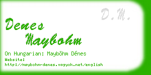 denes maybohm business card